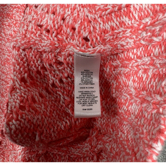 Express Sweater Womens Medium Pink White Marled Chunky Oversized Preppy Comfy - Picture 7 of 8